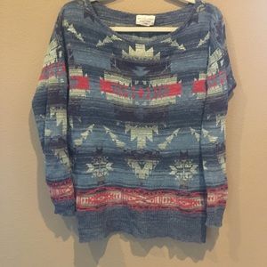 Ralph Lauren Vintage Aztec Blue Sweater S